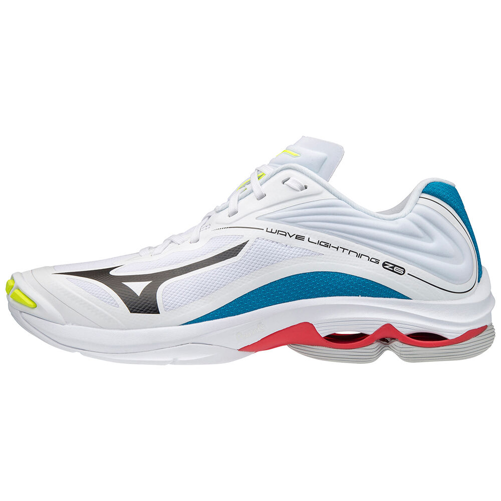 Scarpe Pallavolo Mizuno Wave Lightning Z6 Uomo - Bianche/Nere/Blu - 56082-SWHM